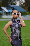 NTU Nomvula Sheath Dress (Grey Scale)