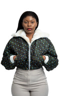 NTU Cropped Mono Bomber (Green Fur Edition)