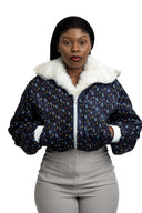 NTU Cropped Mono Bomber (Navy Fur Edition)