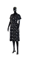 NTU Ladies Mono Pleated Dress (Black Knit)