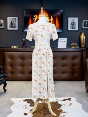 NTU Ladies Mono Pleated Dress (Beige Knit)