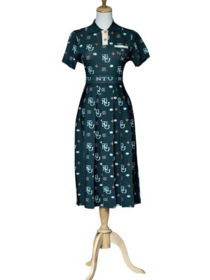 NTU Ladies Mono Pleated Dress (Green Knit)